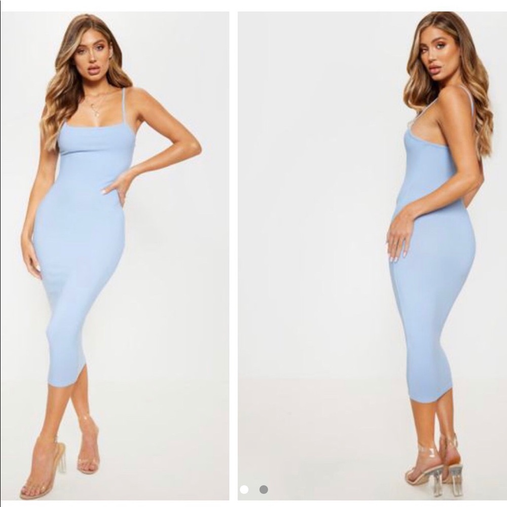 baby blue bodycon dress from pretty little thing